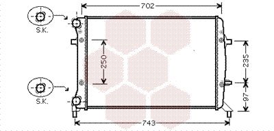 VAN WEZEL Radiaator,mootorijahutus 58002272